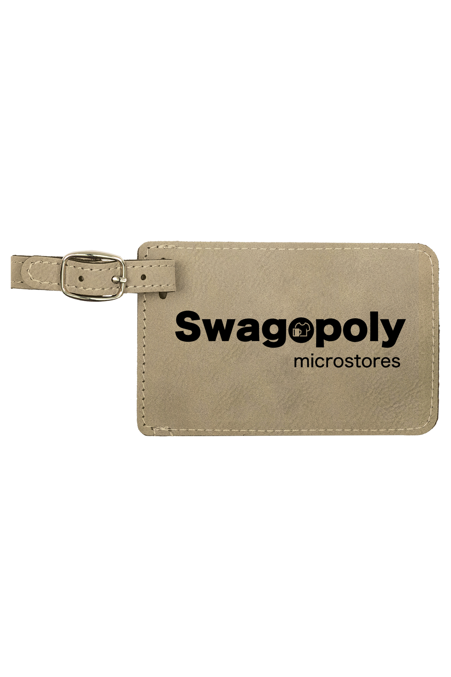 4 1/4" x 2 3/4" Laserable Leatherette Luggage Tag