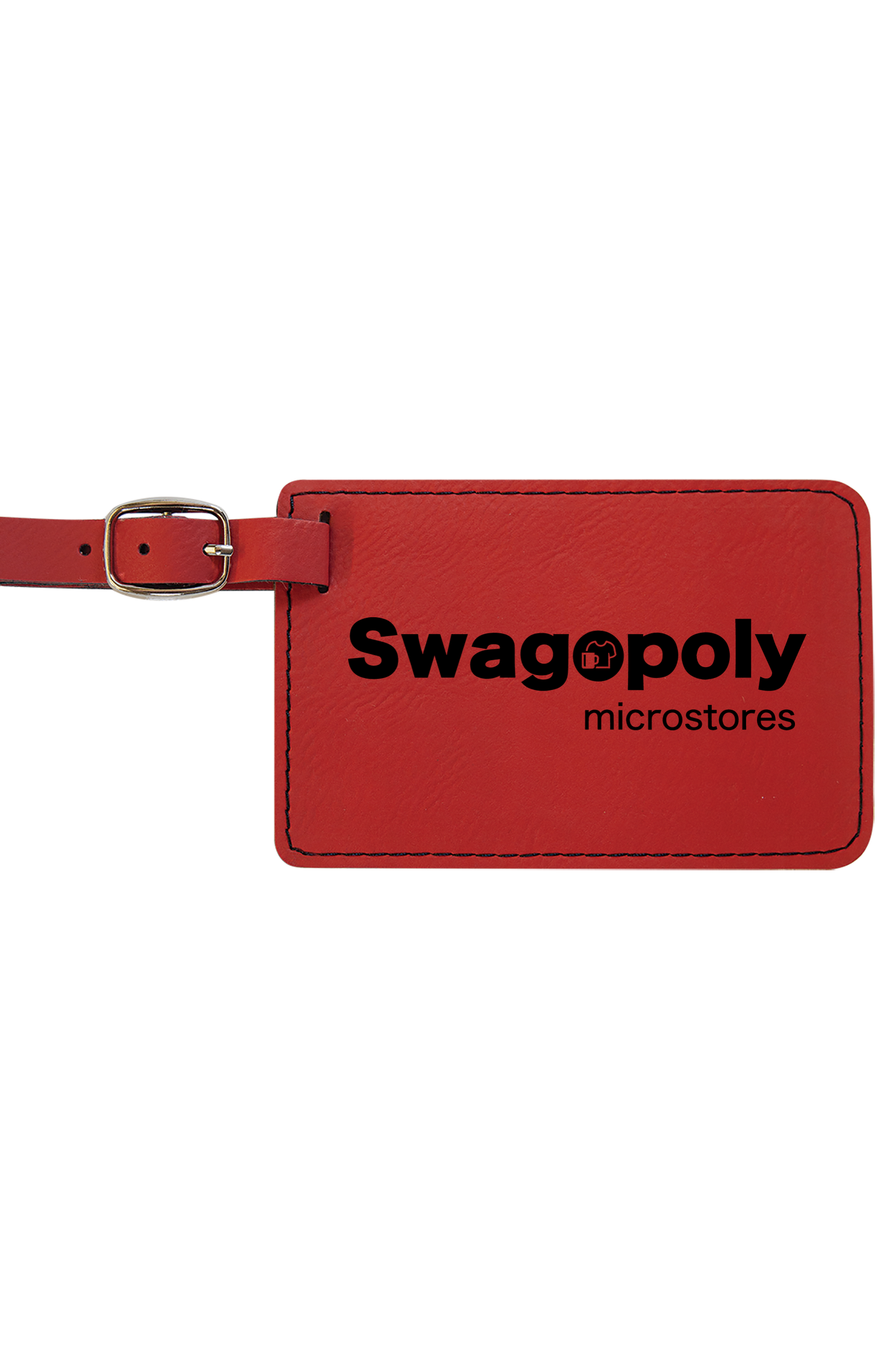 4 1/4" x 2 3/4" Laserable Leatherette Luggage Tag